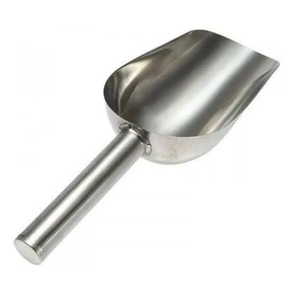 Imagem de Pá dosadora multiuso em aço inox concha medidora para grãos cereais temperos gelo doces cozinha