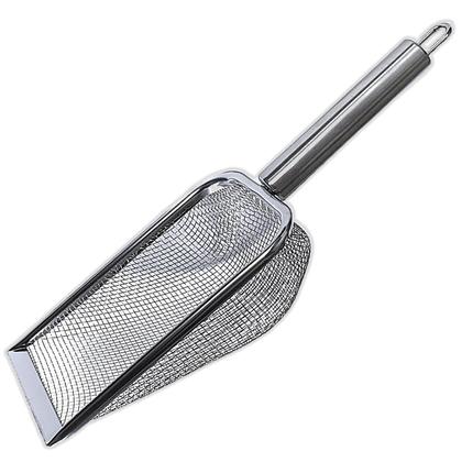 Imagem de Pá Malha Fina - Pá Higiênica de Caixa De Areia p/ Gatos e Substratos Peneira Fina Pazinha - Inox MOD101329