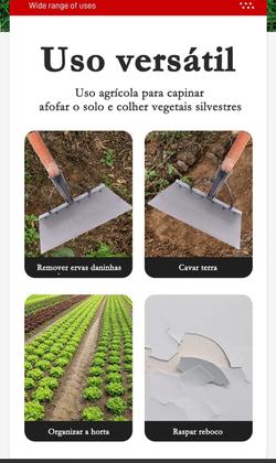 Imagem de Pá Multifuncional Espátula P/ Limpeza De Jardim, 20/25/30CM