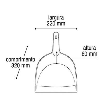 Imagem de Pá Para Lixo Com Cabo Curto Preto Utensílio Limpeza Doméstico