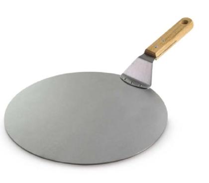 Imagem de Pá para Pizza Aço Inox 30cm Diametro Cabo Madeira-Mimo Style