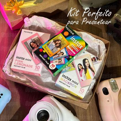 Imagem de Pack 3 Filmes Para Camera Instax Mini Macaron + Rainbow + Lemonade Kit Presente