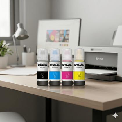 Imagem de Pack 4 Cores Compatível para impressora Epson L3150, L3110, L5190, L3250, L3210, L5290, L5590