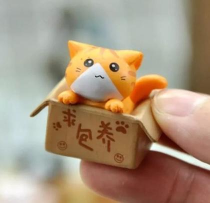 Imagem de Pack 4 miniaturas gatinhos fofos mini kitten na caixa 3 cm