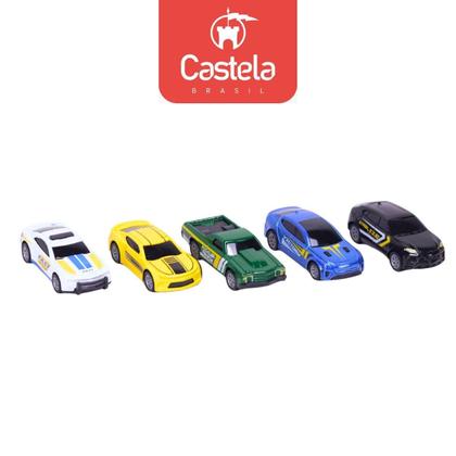 Imagem de Pack 5 Mini Carrinhos Esportivos Die-Cast Metal 1:64 Castela