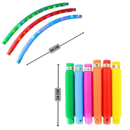 Imagem de Pack 6 Pop Tube Led Bastão Luminoso Festa Antistress 