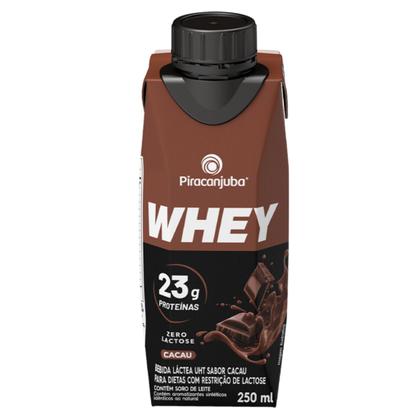 Imagem de Pack 6 unidades Bebida Láctea Whey 23g de Proteína Piracanjuba Zero Lactose Sabor Cacau 250ml - Kit com 6x250ml