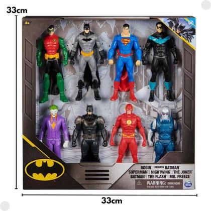 Imagem de Pack 8 Bonecos Heróis E Vilões Da Dc 15Cm Batman 04181 Sunny