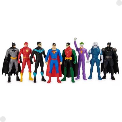 Imagem de Pack 8 Bonecos Heróis E Vilões Da Dc 15Cm Batman 04181 Sunny