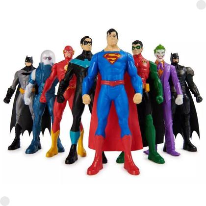 Imagem de Pack 8 Bonecos Heróis E Vilões Da Dc 15Cm Batman 04181 Sunny