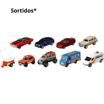 Imagem de Pack 9 Carrinhos Sortidos Matchbox Com Carro Exclusivo