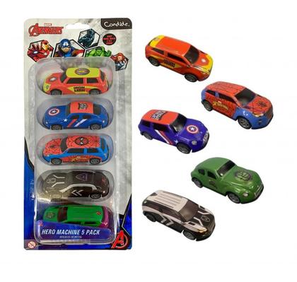 Imagem de Pack Com 5 Mini Veículos Pull Back Avengers - Candide 4608