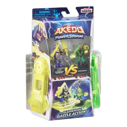 Imagem de Pack de Mini Figuras de Ação Battling - Versus Legends of Akedo Powerstorm c/ 2 Controladores de Batalha - Shockblade Twinfang x V