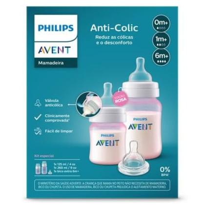 Imagem de Pack duplo mamadeiras anti-colic rosa 125 e 260ml - avent