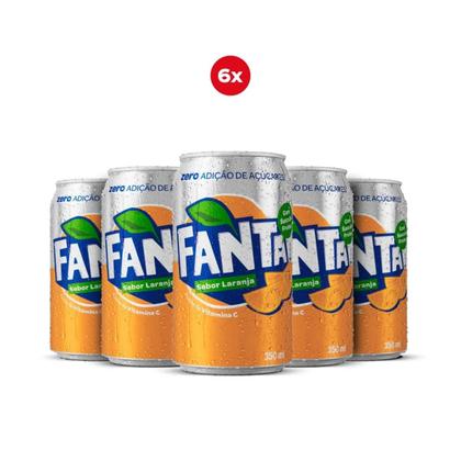 Imagem de Pack Refrigerante ZERO Lata 350ml kit C/ 6 und Fanta Uva, Fanta Laranja, Fanta Guarana, Sprite