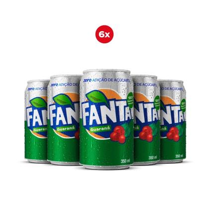 Imagem de Pack Refrigerante ZERO Lata 350ml kit C/ 6 und Fanta Uva, Fanta Laranja, Fanta Guarana, Sprite