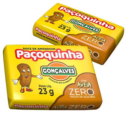 Imagem de Paçoquinha Quadrada ZERO Açúcar Com Aveia - Display de 276g com 12 Unidades