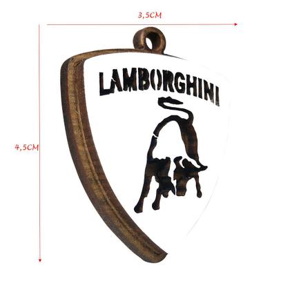 Imagem de Pacote 20 Chaveiro 3d Lamborghini com Argola 3,5cm Mdf Madeira Decorada