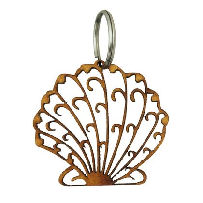 Imagem de Pacote 50 Chaveiro Concha nº 1 C/ Argola 1133 5x5cm Mdf Cru