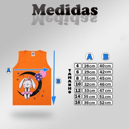 Imagem de Pacote C/ 5 Camiseta Regata Infantil E Juvenil Para Meninas