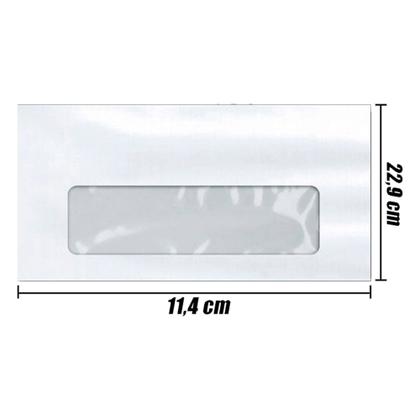 Imagem de Pacote C/ Envelope Branco 200 Unidade Tamanho 10x15cm 114x229mm