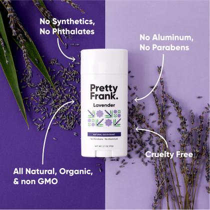Imagem de Pacote com 1 desodorante em bastão Pretty Frank Natural Lavender