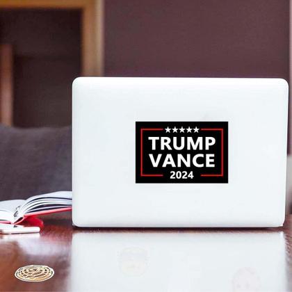 Imagem de Pacote com 10 adesivos Trump Vance 2024 em PVC impermeável para laptop e carro