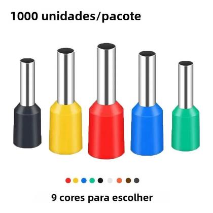 Imagem de Pacote com 1000 Virolas de Crimpagem para Terminais de Cabo Isolado E0508, 1008 e 1508