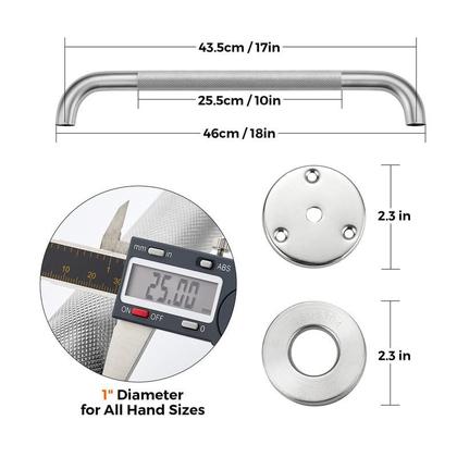 Imagem de Pacote com 2 barras de apoio Ravinte Hardware, 45 cm, aço inoxidável antiderrapante