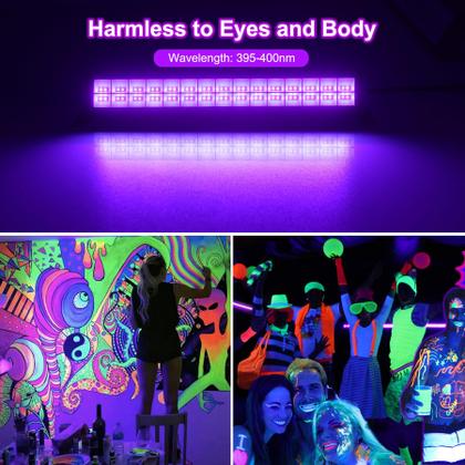 Imagem de Pacote com 2 barras de luz preta LED T-SUN 40W, plugue e interruptor