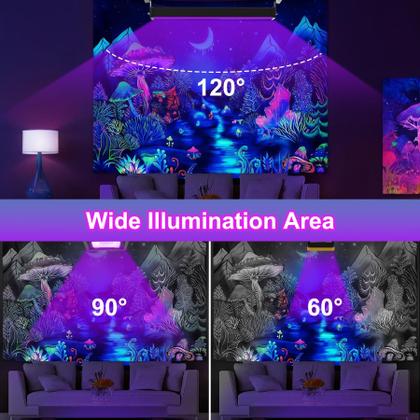 Imagem de Pacote com 2 barras de luz preta LED T-SUN 40W, plugue e interruptor