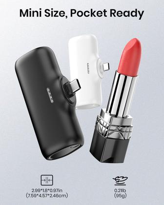 Imagem de Pacote com 2 Carregador portátil com carregamento rápido ADDTOP 5000mAh 15W