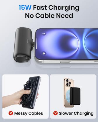 Imagem de Pacote com 2 Carregador portátil com carregamento rápido ADDTOP 5000mAh 15W