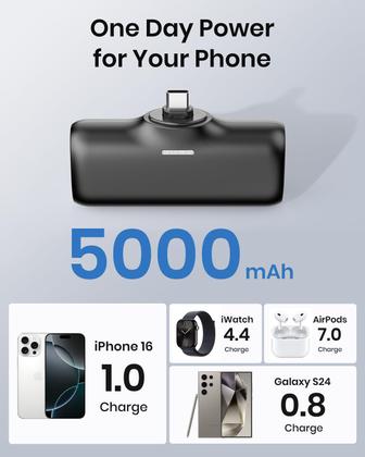 Imagem de Pacote com 2 Carregador portátil com carregamento rápido ADDTOP 5000mAh 15W