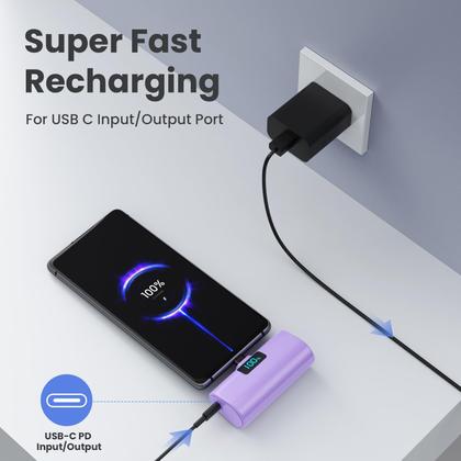 Imagem de Pacote com 2 Carregador portátil HETP 5200mAh com conector USB-C