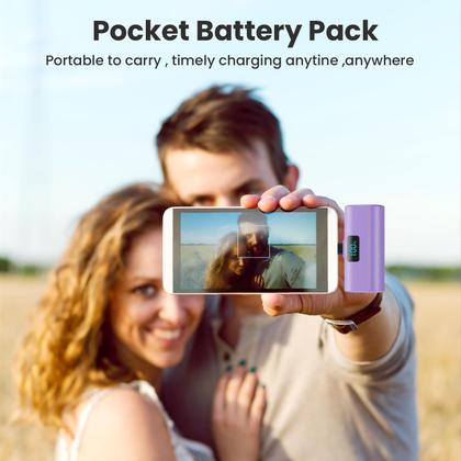 Imagem de Pacote com 2 Carregador portátil HETP 5200mAh com conector USB-C