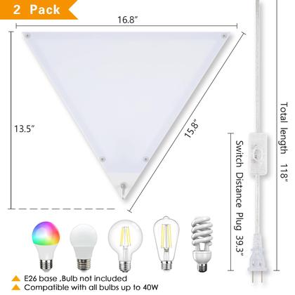 Imagem de Pacote com 2 Corner Light LuoLiita, plug-in moderno, branco