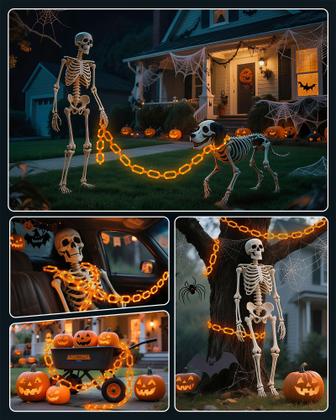 Imagem de Pacote com 2 LED String Lights Brightown Halloween de 10 pés e 88
