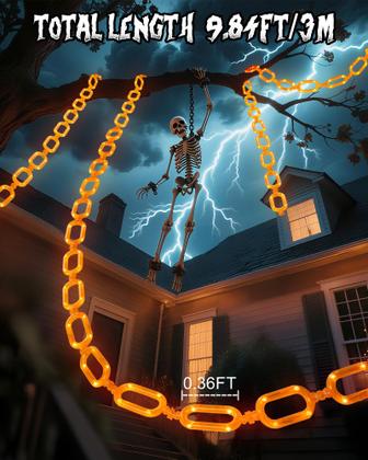Imagem de Pacote com 2 LED String Lights Brightown Halloween de 10 pés e 88
