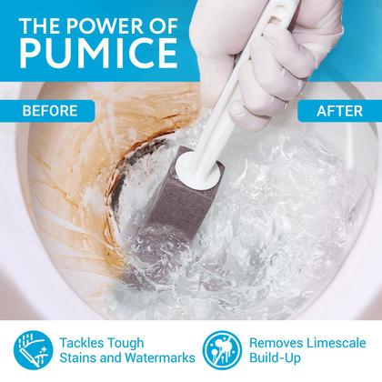 Imagem de Pacote com 2 limpadores de vasos sanitários com pedra-pomes e alça - branco