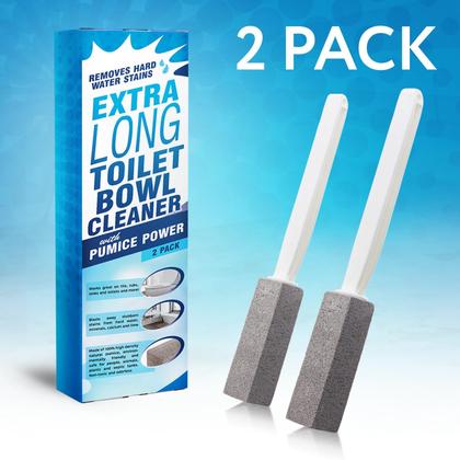 Imagem de Pacote com 2 limpadores de vasos sanitários com pedra-pomes e alça - branco