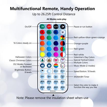 Imagem de Pacote com 2 luzes Fairy String Lights BrizLabs de 20 m 200 LED que mudam de cor