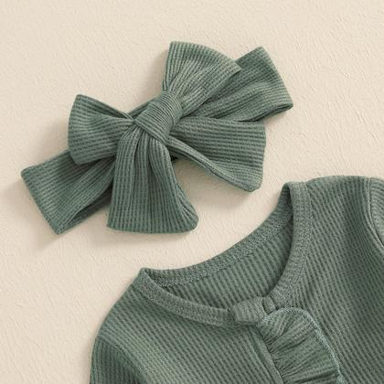 Imagem de Pacote com 2 pijamas com babados Baby Girl Footies Merqwadd Zipper Sleeper