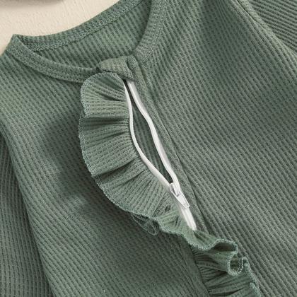 Imagem de Pacote com 2 pijamas com babados Baby Girl Footies Merqwadd Zipper Sleeper