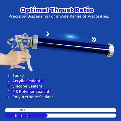 Imagem de Pacote com 2 pistolas de calafetagem, tubo de salsicha de 600 ml com 4 bicos