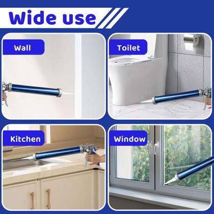 Imagem de Pacote com 2 pistolas de calafetagem, tubo de salsicha de 600 ml com 4 bicos