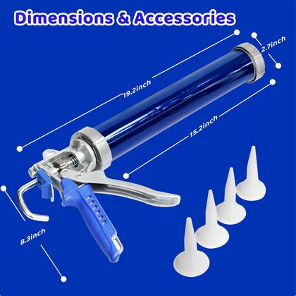 Imagem de Pacote com 2 pistolas de calafetagem, tubo de salsicha de 600 ml com 4 bicos