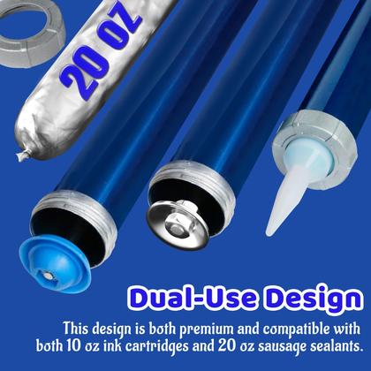 Imagem de Pacote com 2 pistolas de calafetagem, tubo de salsicha de 600 ml com 4 bicos