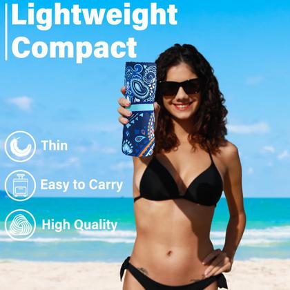 Imagem de Pacote com 2 toalhas de praia de microfibra Widdonen, sem areia, secagem rápida