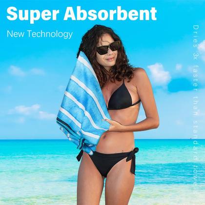 Imagem de Pacote com 2 toalhas de praia de microfibra Widdonen, sem areia, secagem rápida